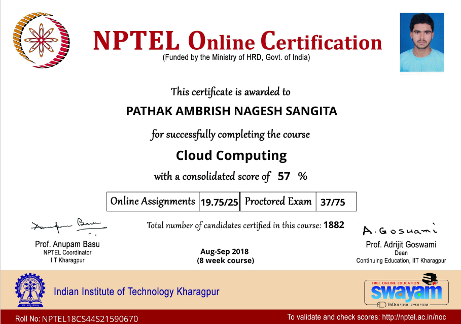 NPTEL Online Certification : Cloud Computing